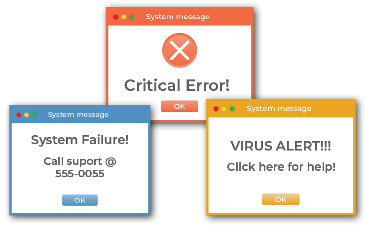 Tech support pop up examples